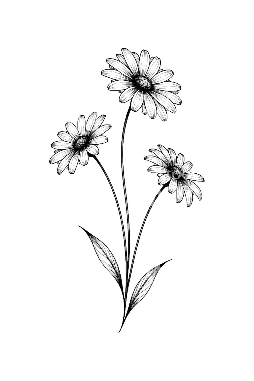 Tre margueritter tatovering