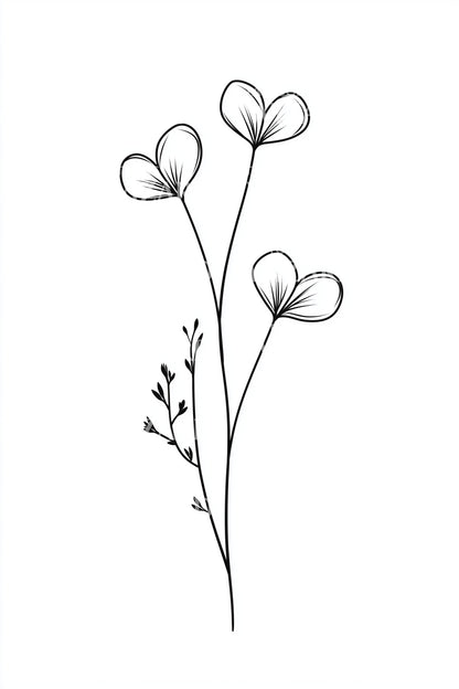 Three Heart Buds Tattoo Design