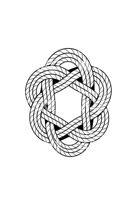 Tattoo-ontwerp van een Turks Head-knoop met drie strengen