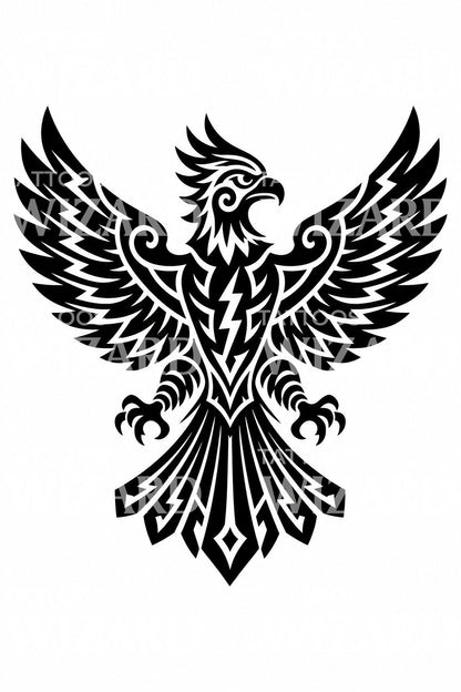 Thunderbird blackwork tattoo-ontwerp
