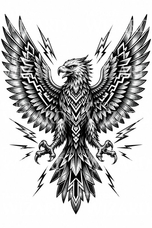 Ilustración de tatuaje del espíritu del Thunderbird