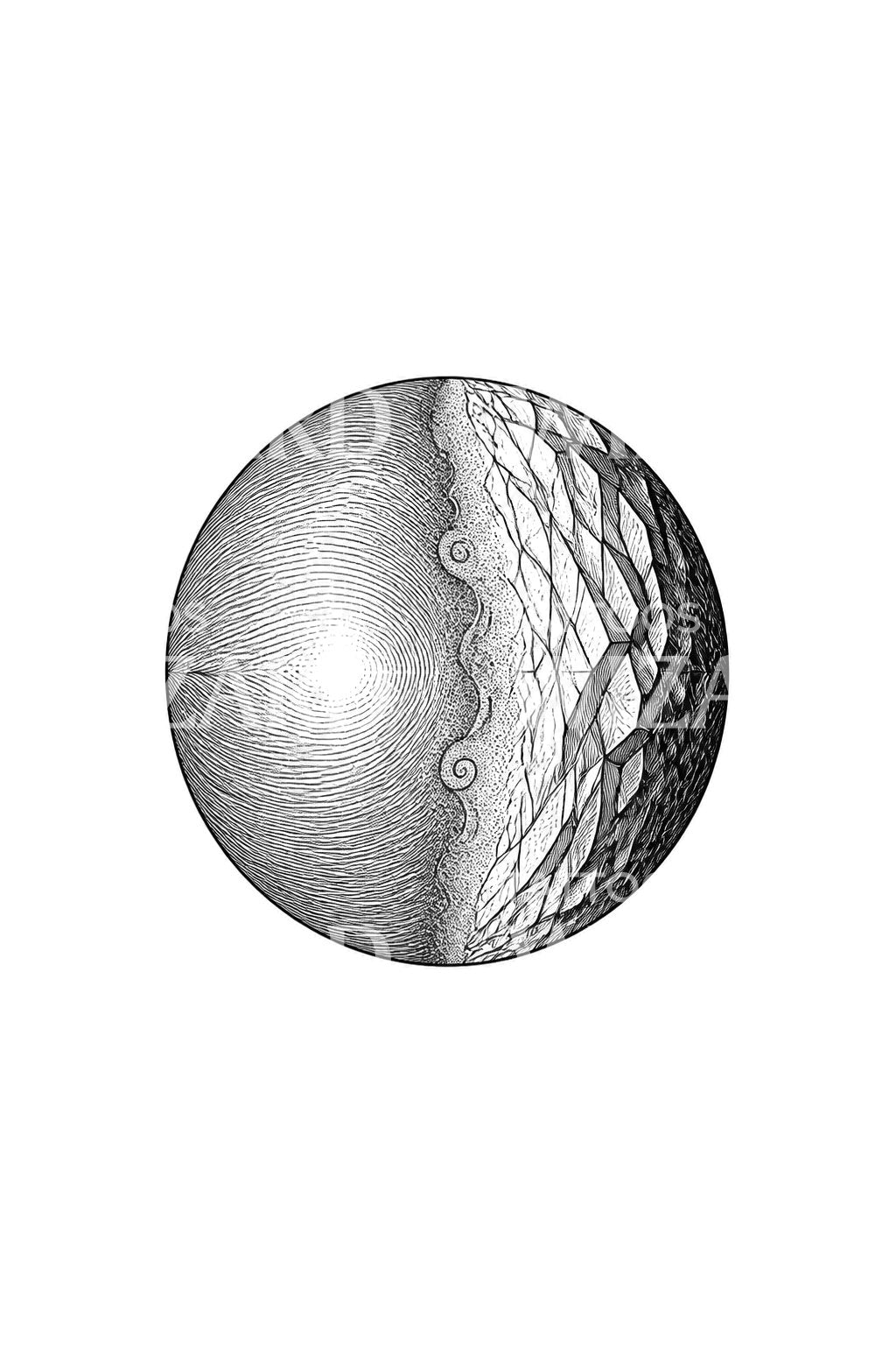 潮汐固定された世界 Tattoo Design
