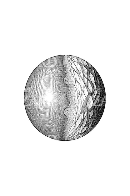 潮汐固定された世界 Tattoo Design
