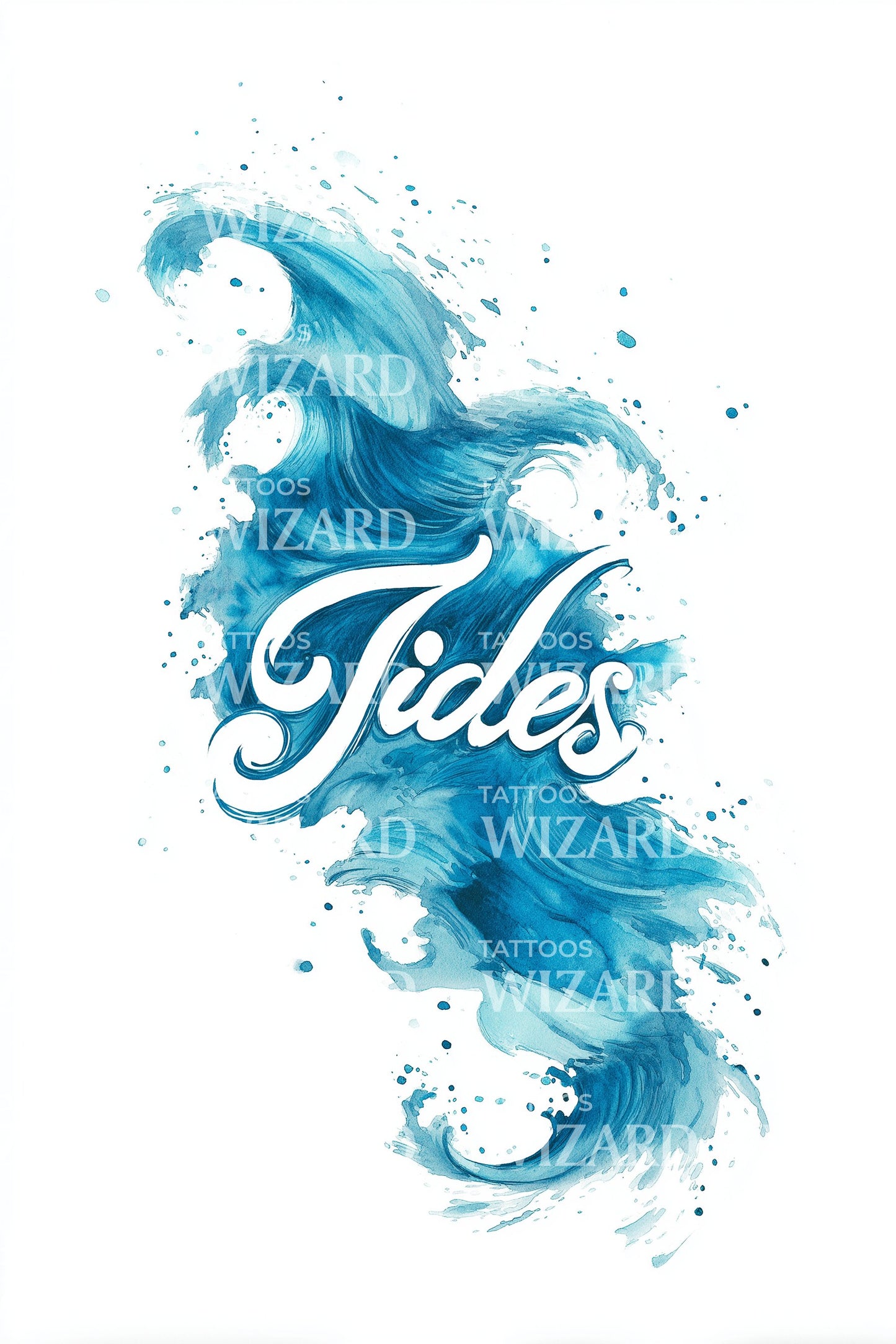 Tides Watercolor Script Tattoo Design