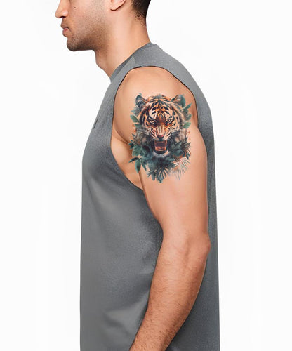 Snarling Tiger Komposition Tattoo Design