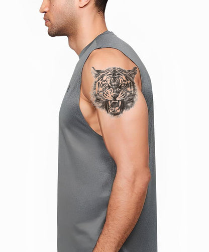Fierce Menacing Tiger Face Tattoo Idea
