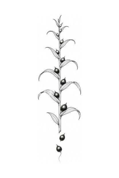 Tiger Lily Bulbils Falling Tattoo Design