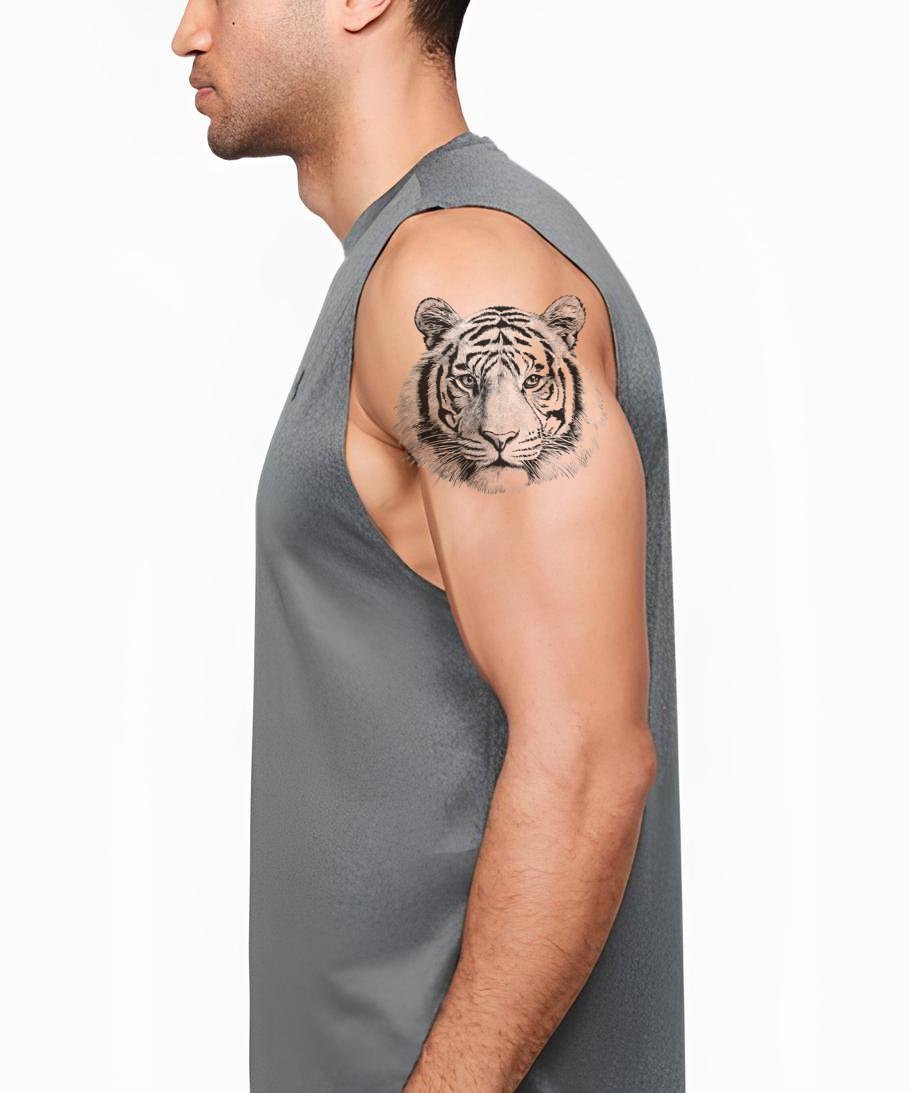 Realistic Tiger Portrait Tattoo Design