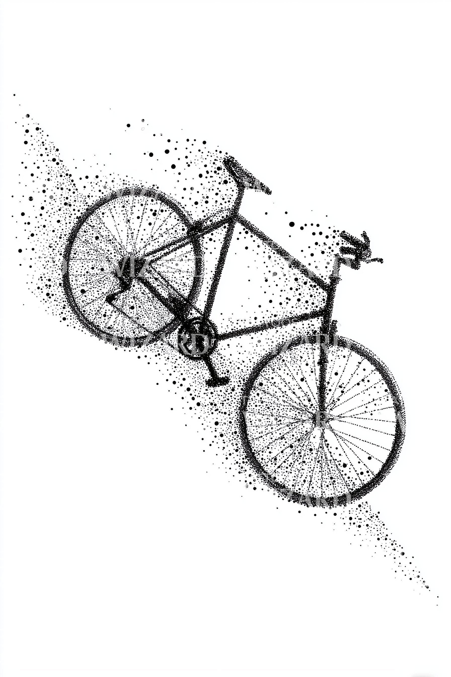 Schräg gestelltes Fahrrad Bewegungs Tattoo Design – Tattoos Wizard Designs