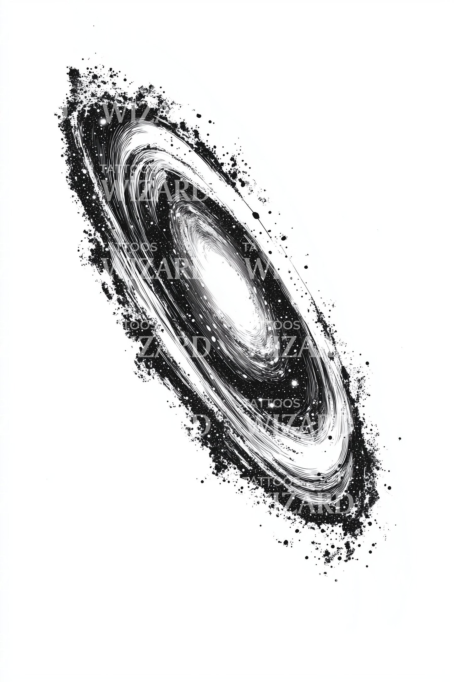 Tilted Spiral Galaxy Tattoo Design