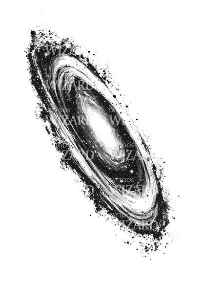 Tilted Spiral Galaxy Tattoo Design