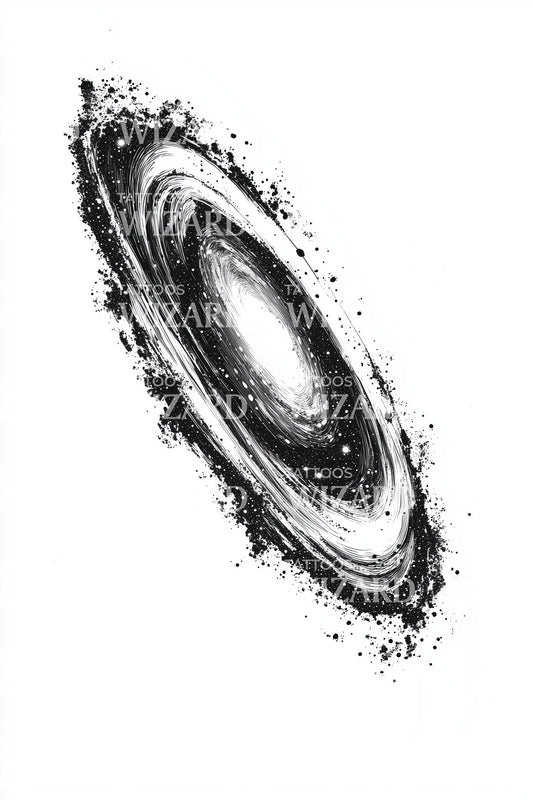 Tilted Spiral Galaxy Tattoo Design