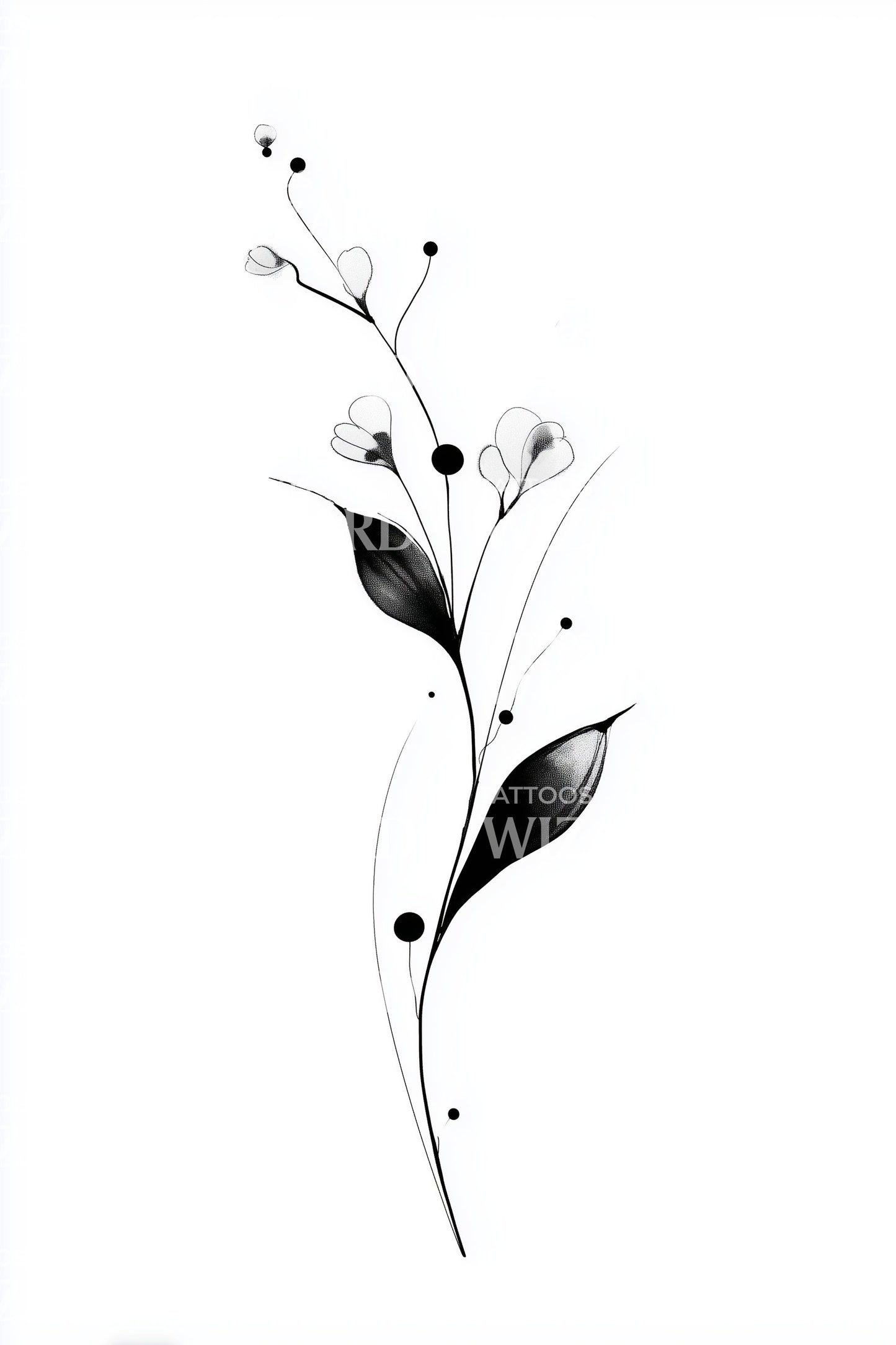 Tiny Bud Stem Tattoo Idea