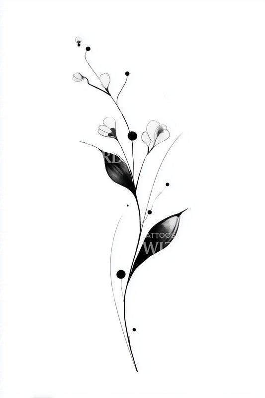 Tiny Bud Stem Tattoo Idea