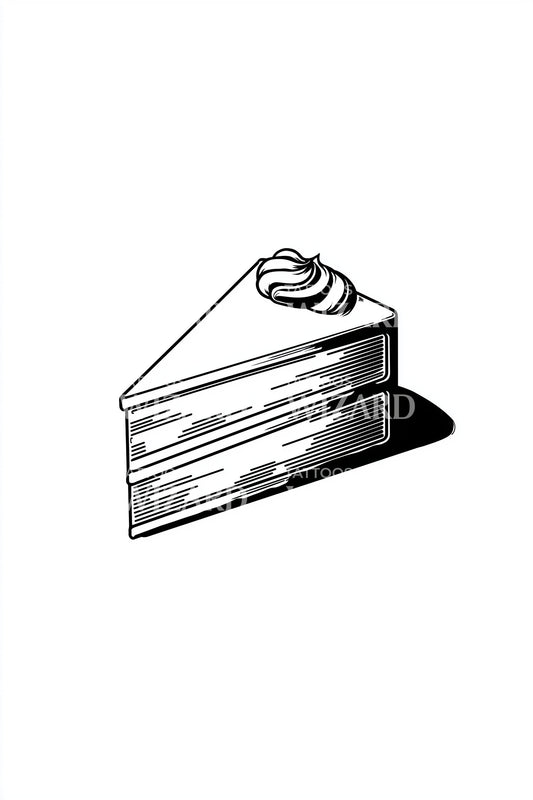 Tiny Cake Wedge Tattoo Idea