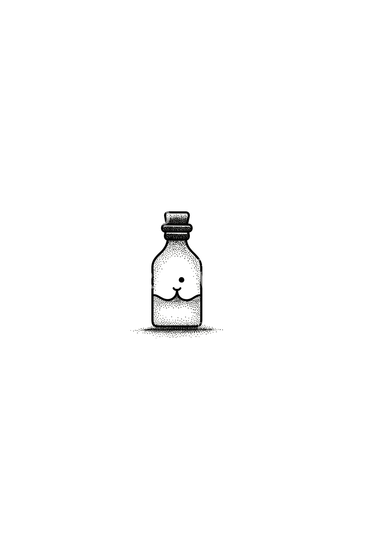 Tiny Cork Bottle Tattoo Design