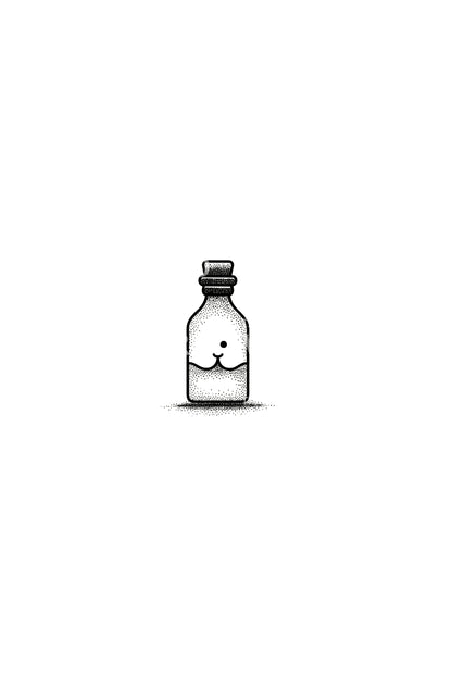 Tiny Cork Bottle Tattoo Design