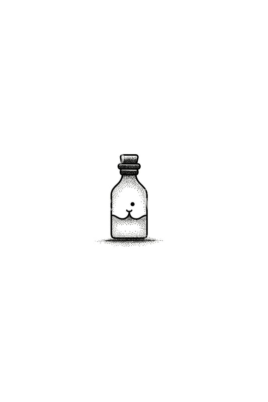 Tiny Cork Bottle Tattoo Design