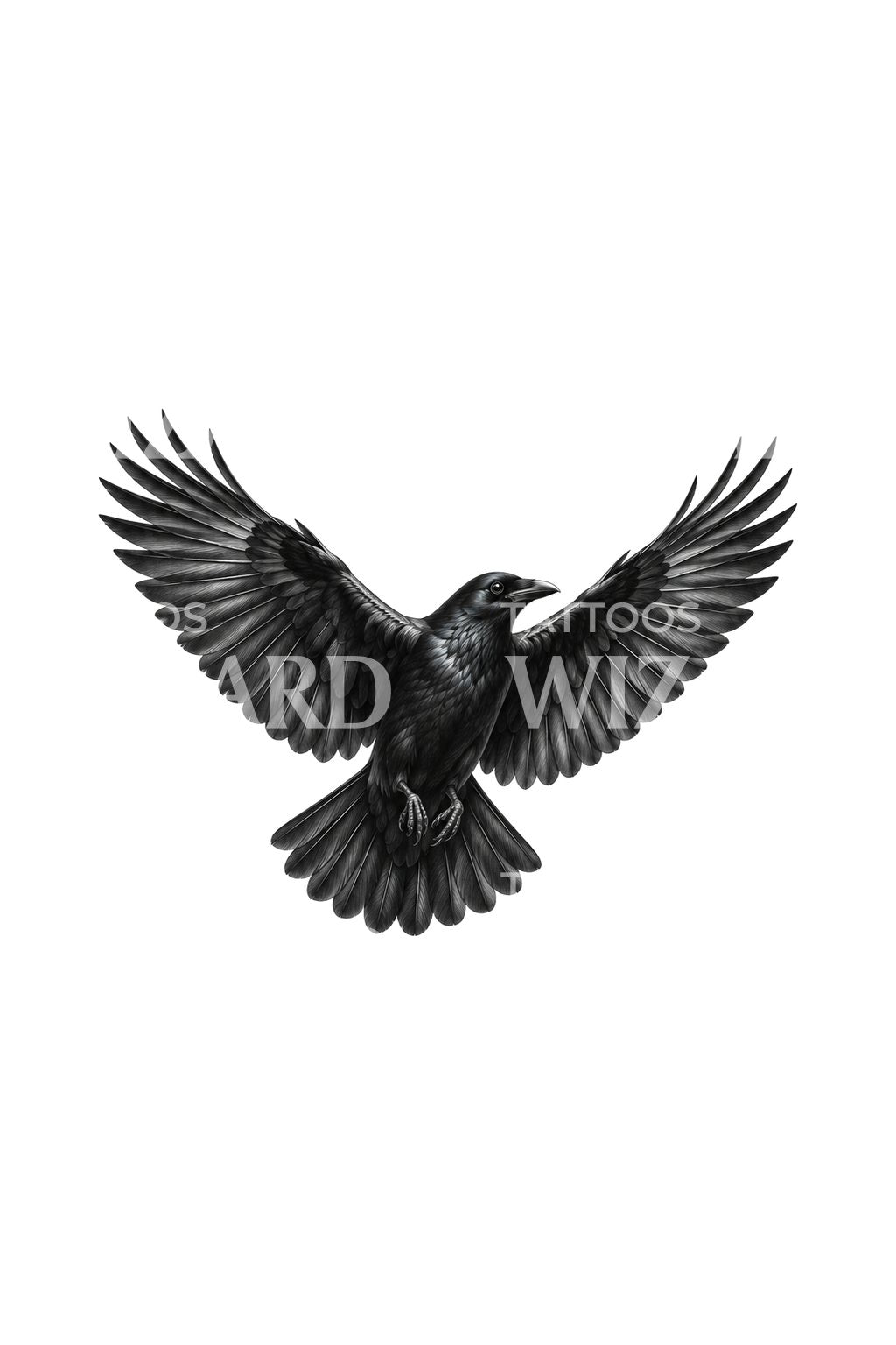 Tiny Crow with Wings Spread Micro Tattoo Idea