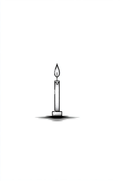 Tiny Distant Candle Tattoo Design