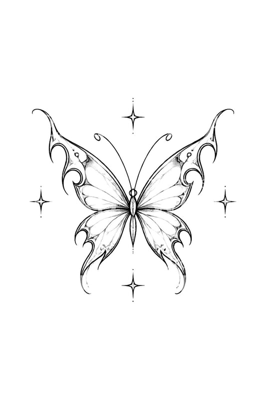 Tiny Fairy Winged Butterfly Sparkles Tattoo Idea