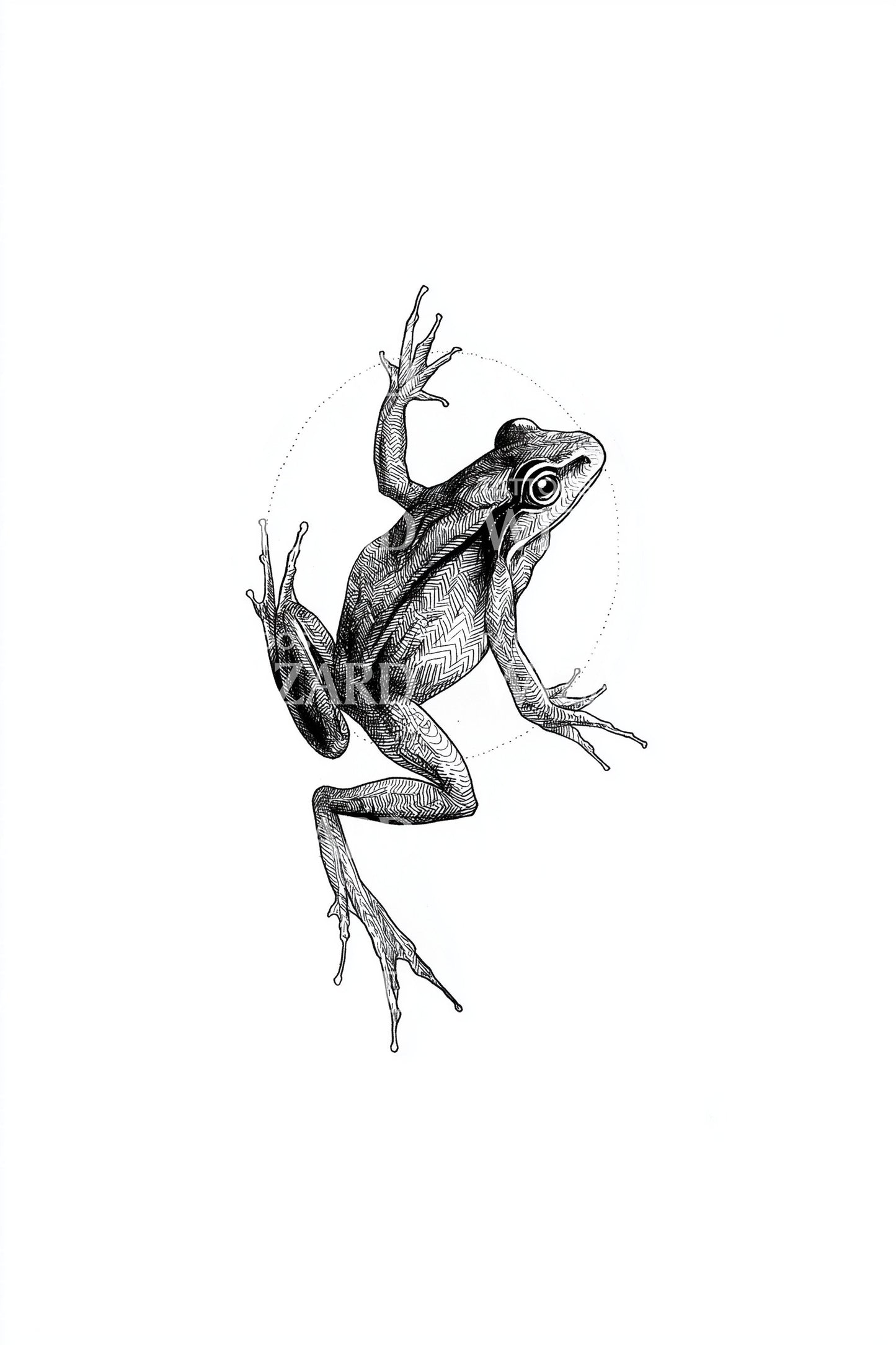 Tiny Leaping Frog Tattoo Idea