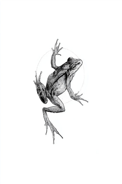 Tiny Leaping Frog Tattoo Idea