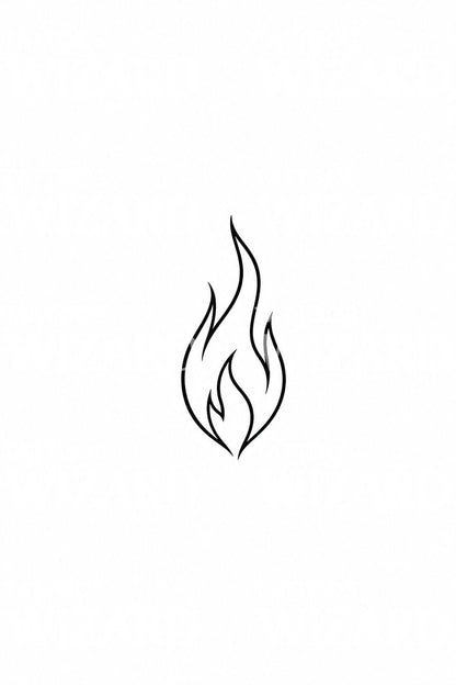 Tiny Minimal Flame Tattoo Design