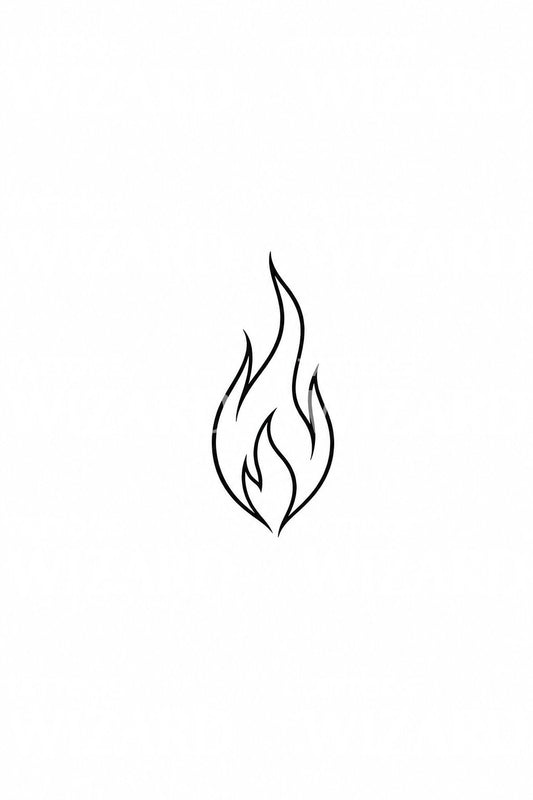 Tiny Minimal Flame Tattoo Design