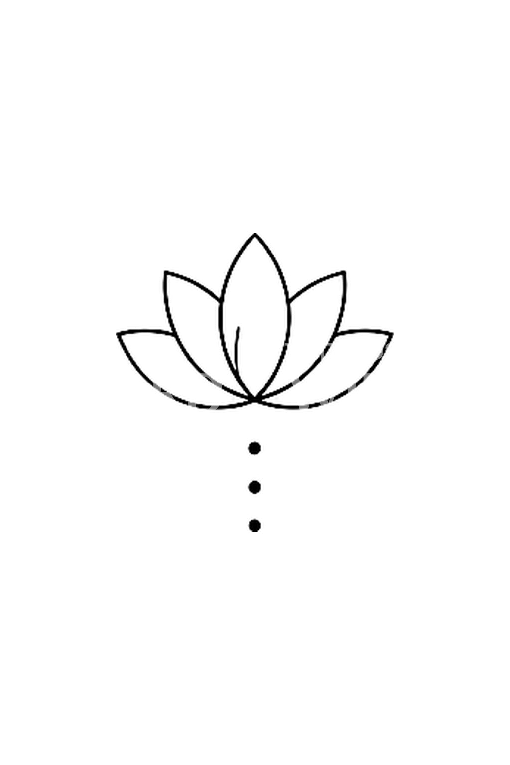 小巧极简莲花点刺纹身创意