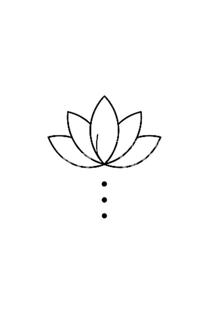 小巧极简莲花点刺纹身创意