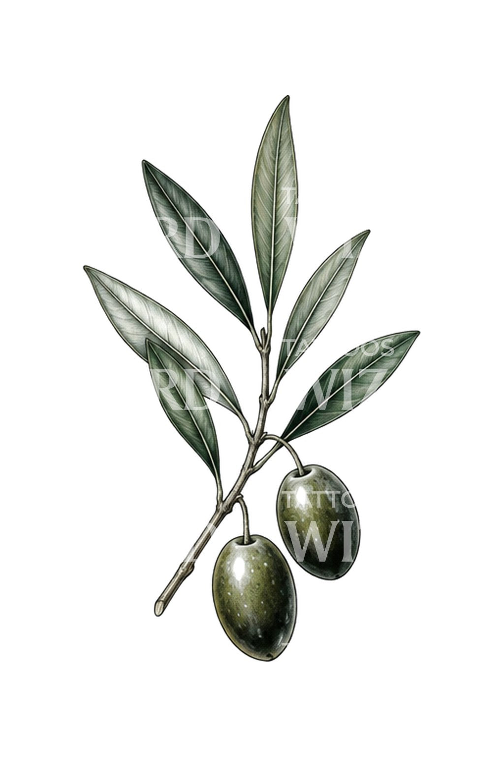 Tiny Olive Sprig Two Olives Micro Tattoo Idea
