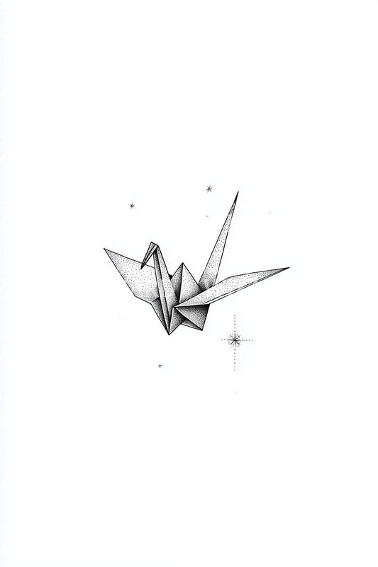 Tiny Origami Crane Tattoo Idea