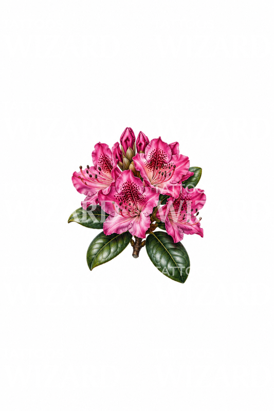 Tiny Pink Rhododendron Cluster Tattoo Idea