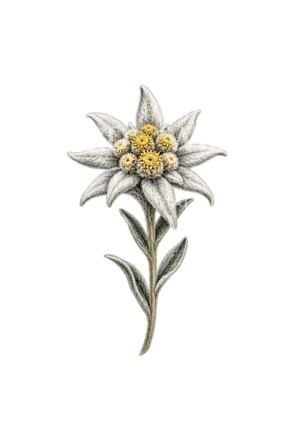 Idé til en liten realistisk edelweiss-tatovering