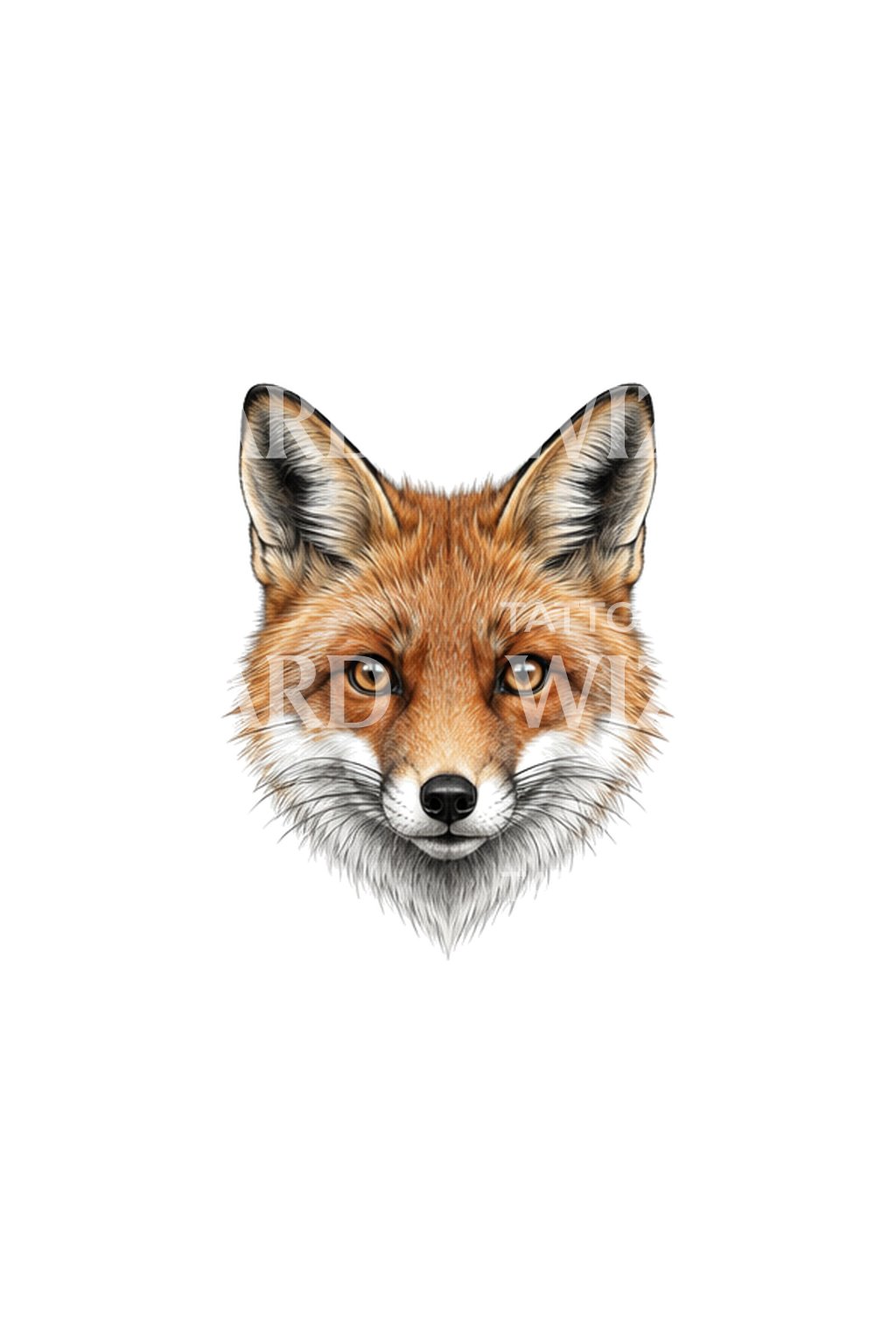 Tiny Red Fox Face Micro Tattoo Idea