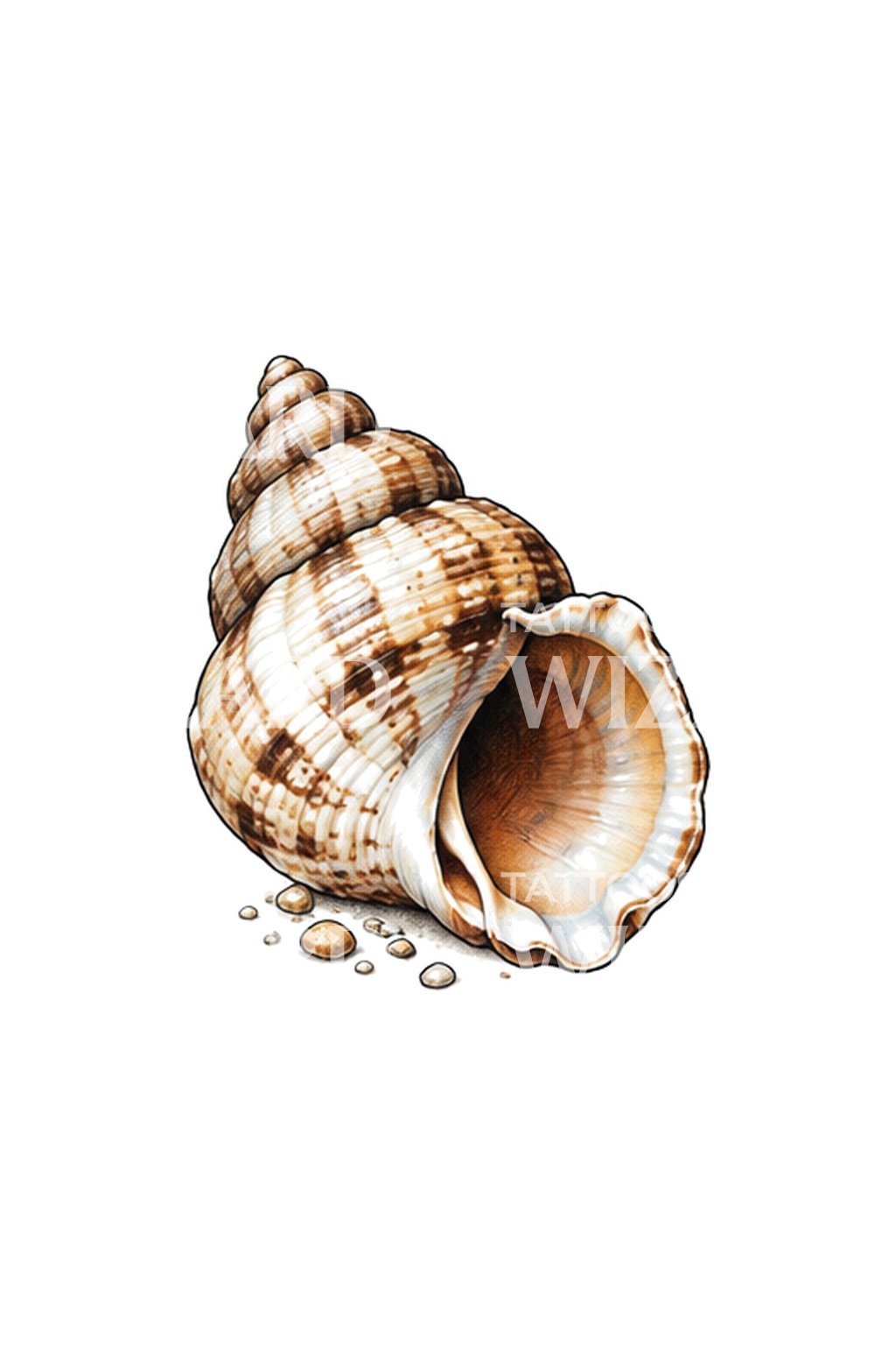 Idea per un tatuaggio di una piccola conchiglia di buccino
