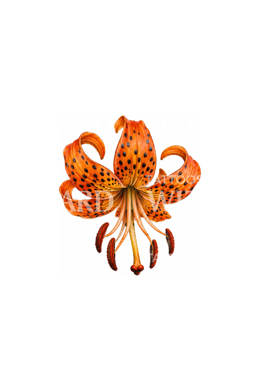 Tiny Tiger Lily Bloom Tattoo Idea