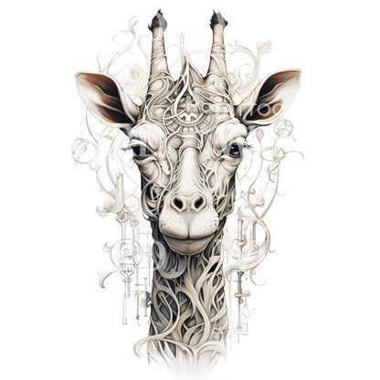 Steam Punk Giraffe Tattoo Design