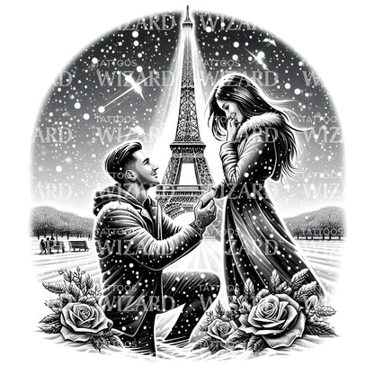 Snowy Night Of Love Tattoo Design