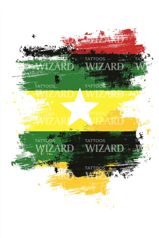Togo Pinsel Flagge Tattoo Design