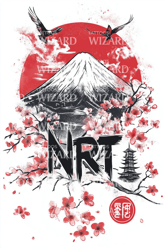 Tokyo Sakura NRT Tattoo Design