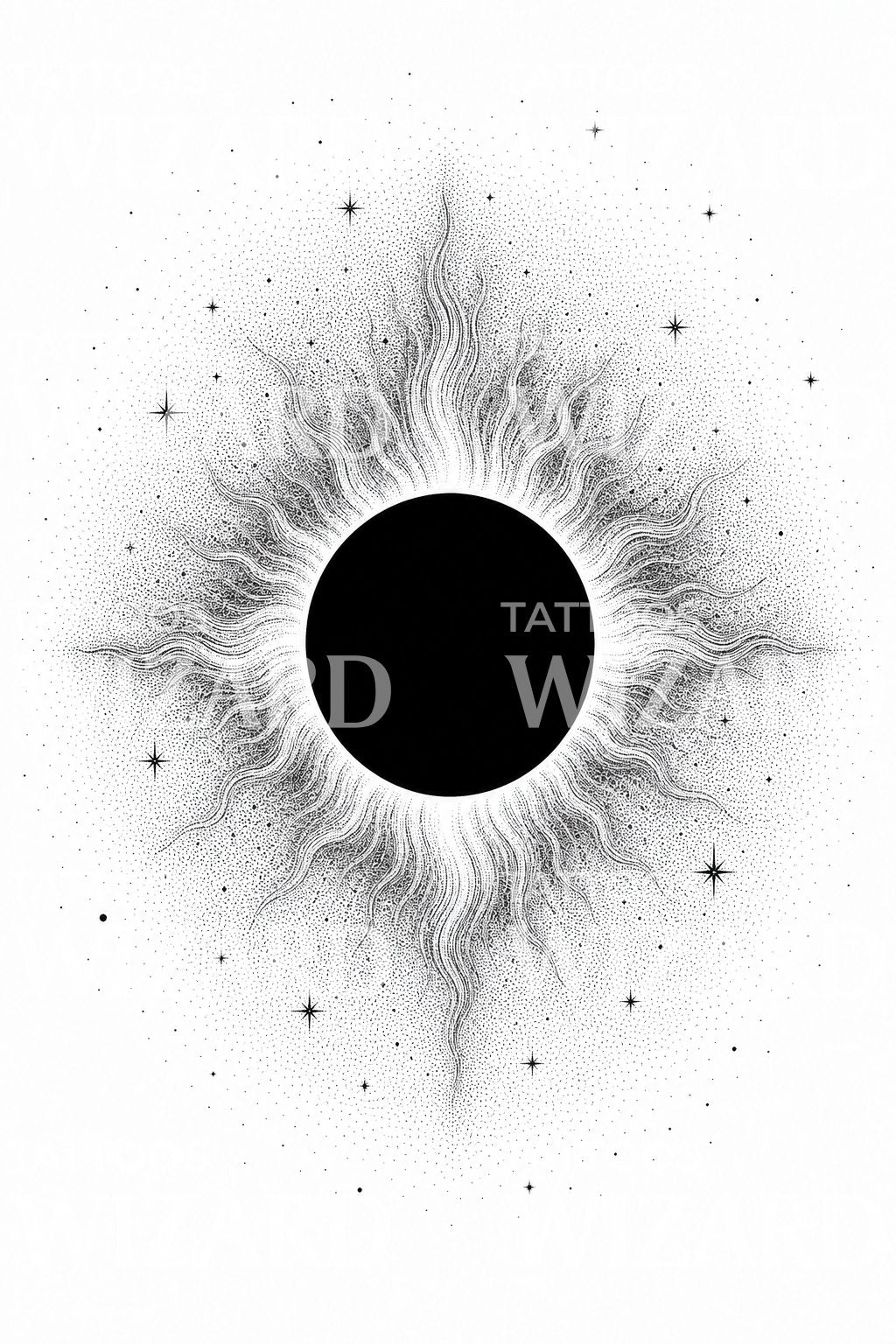 Total Solar Eclipse Tattoo Design