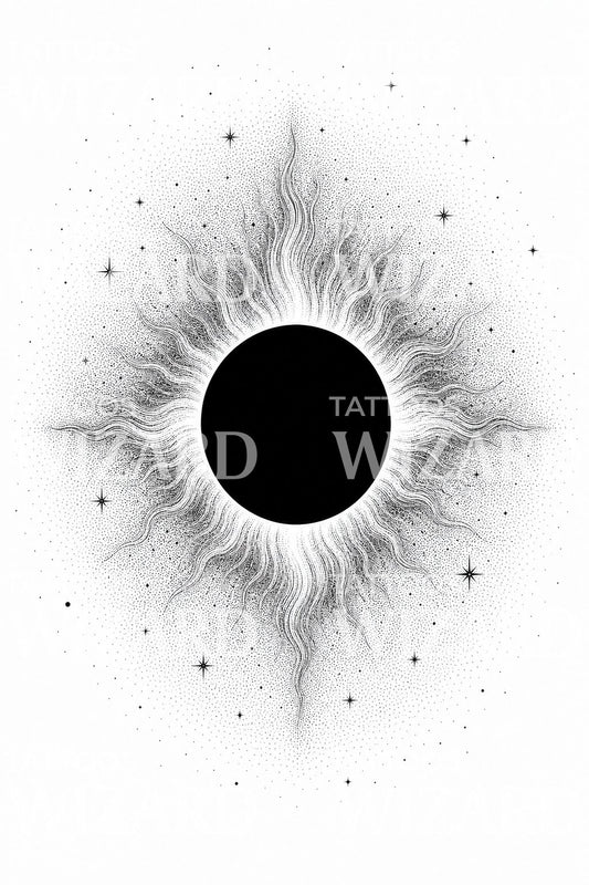 Tattoo-Design Totale Sonnenfinsternis