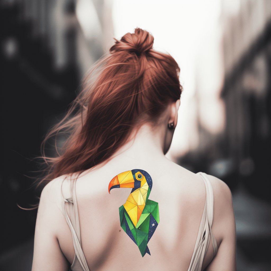 Polygon Toucan Prism Tattoo Design
