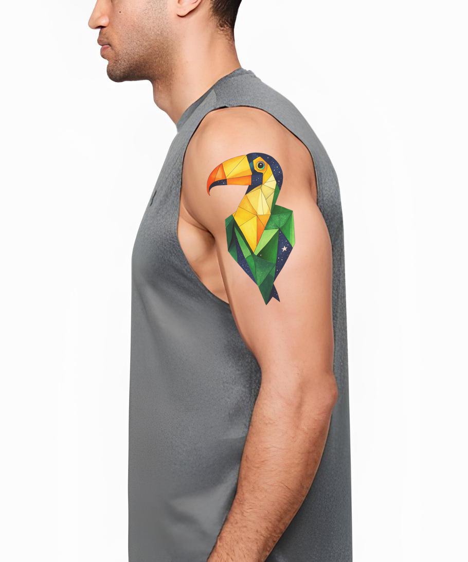 Polygon Toucan Prism Tattoo Design