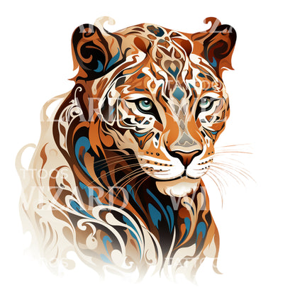 Neo Traditional Panther Tattoo Design