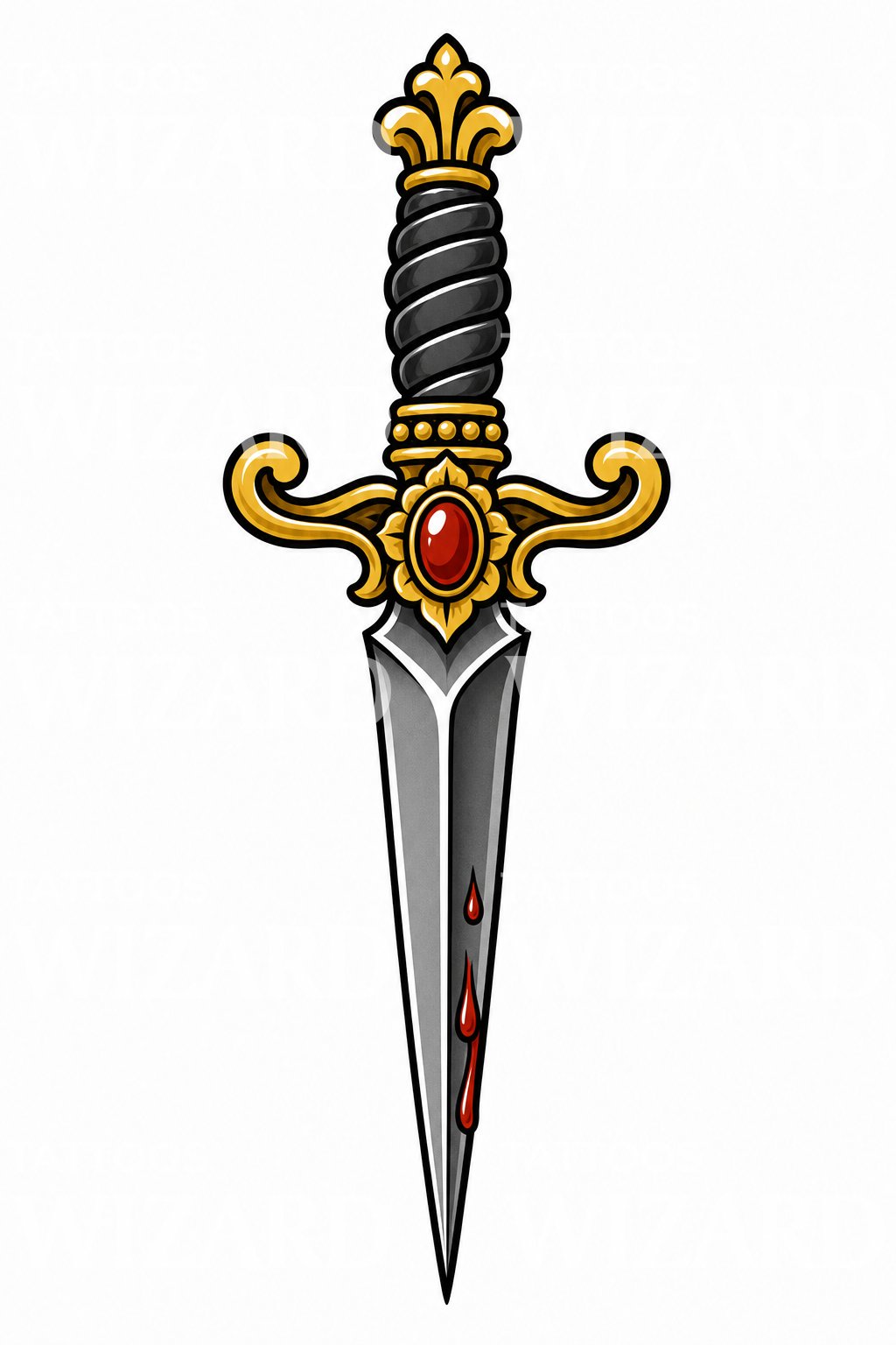 Traditional Dagger Tattoo Design