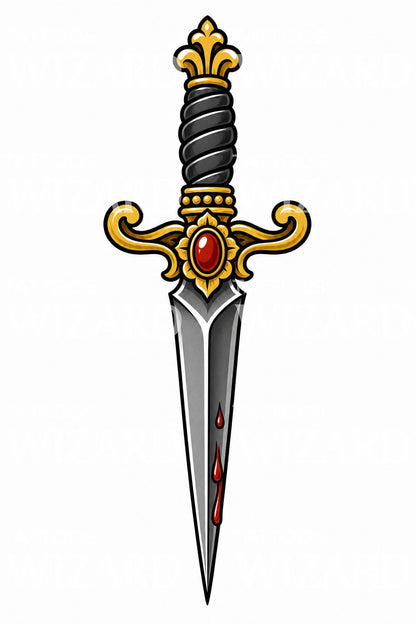 Traditional Dagger Tattoo Design