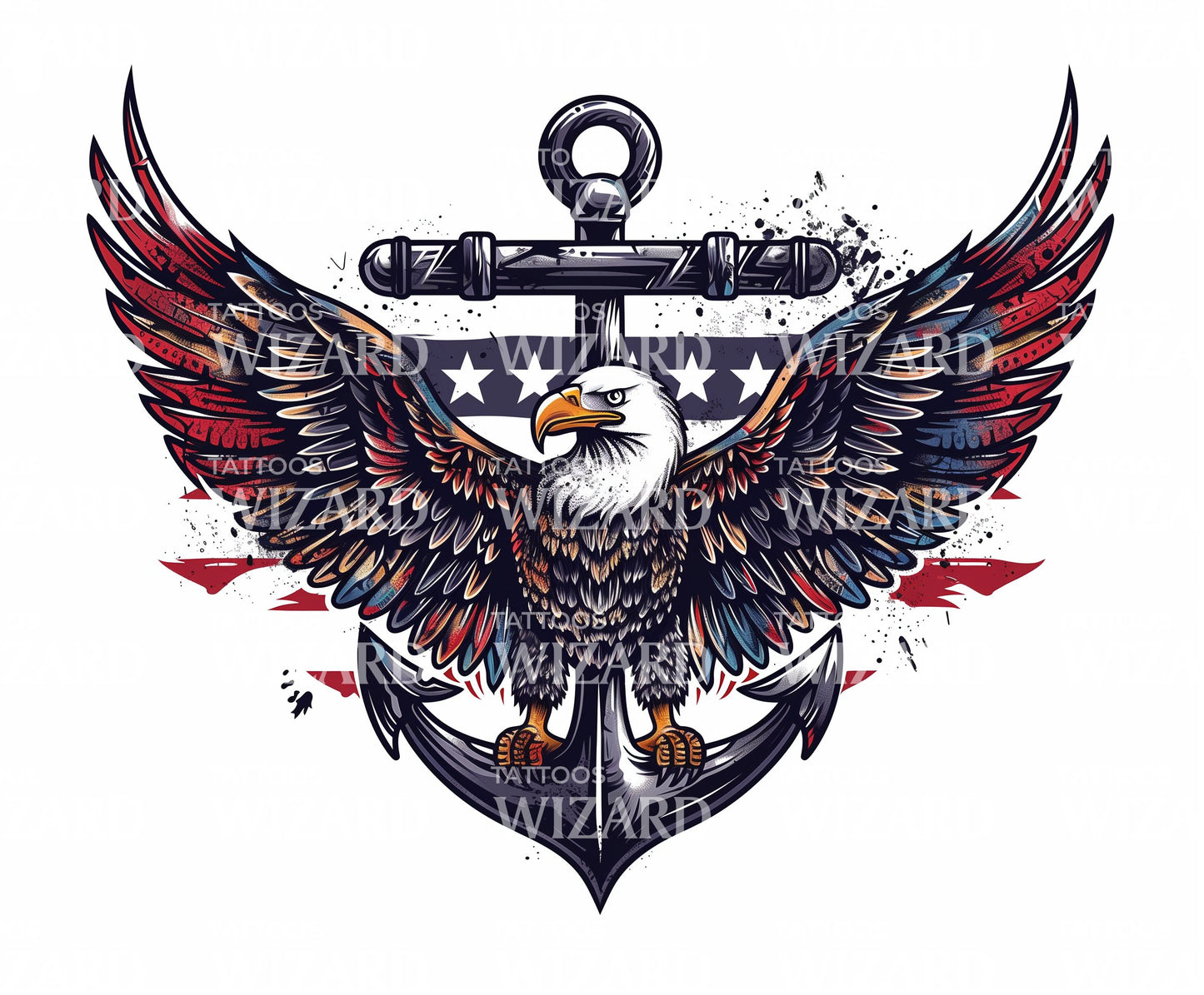 Traditional Military Eagle Tattoo Design